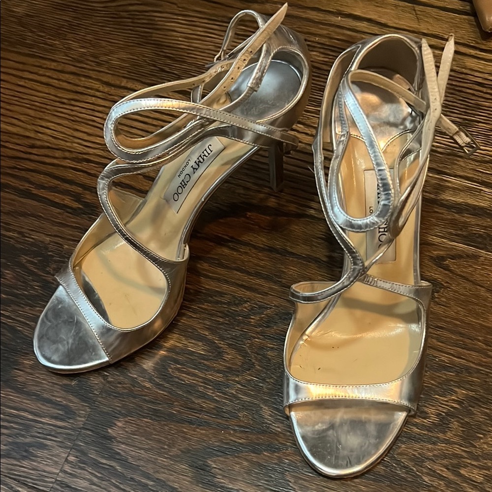 Jimmy Choo Silver Metallic Heels